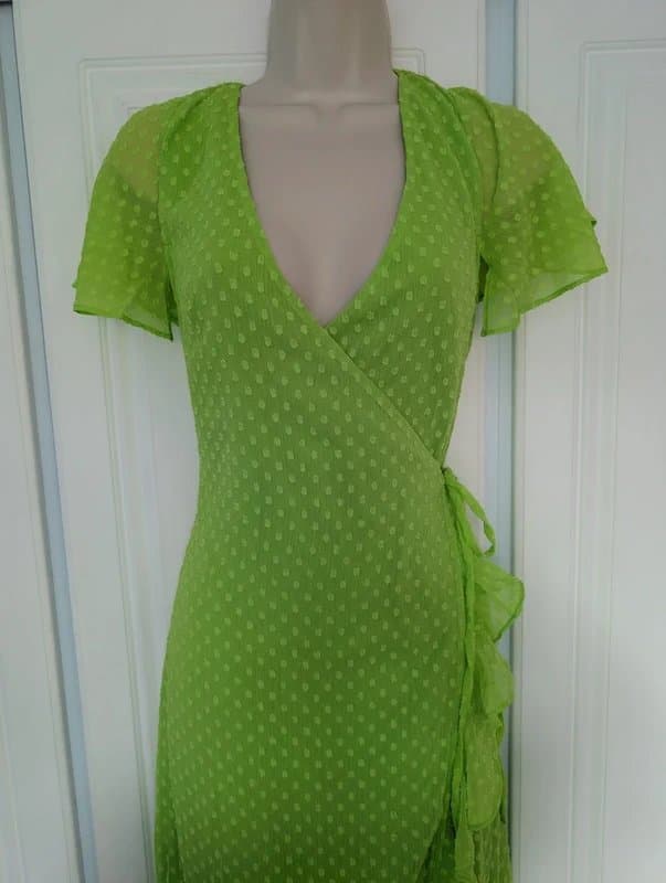 ASOS ASOS wrap maxi dress in lime size 4