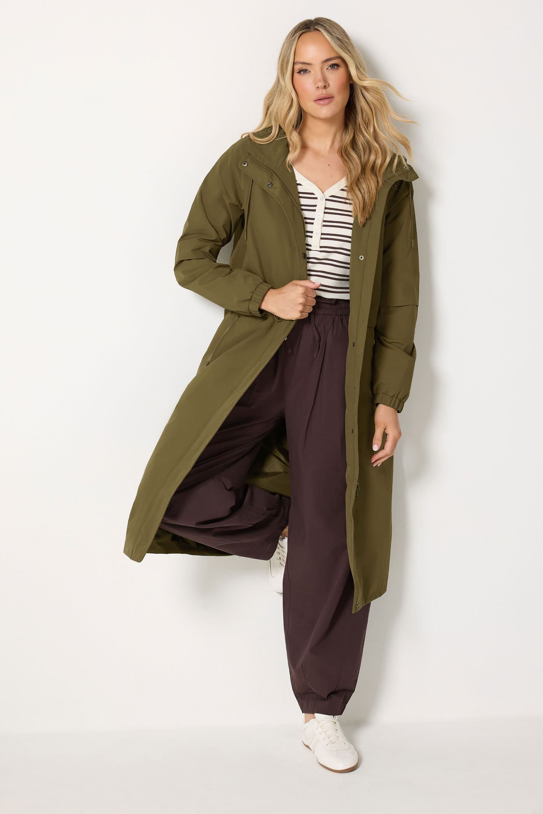 Long Tall Sally Long Tall Sally Women's Tall Waterproof Longline Jacket in Green