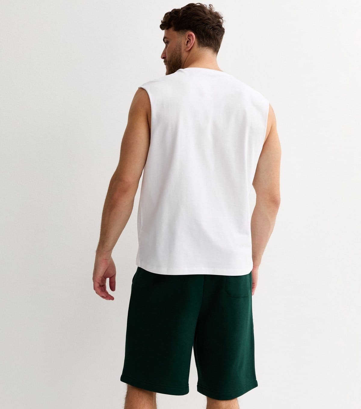 New Look Men's White Oversized Cotton Tank Top New Look - 4