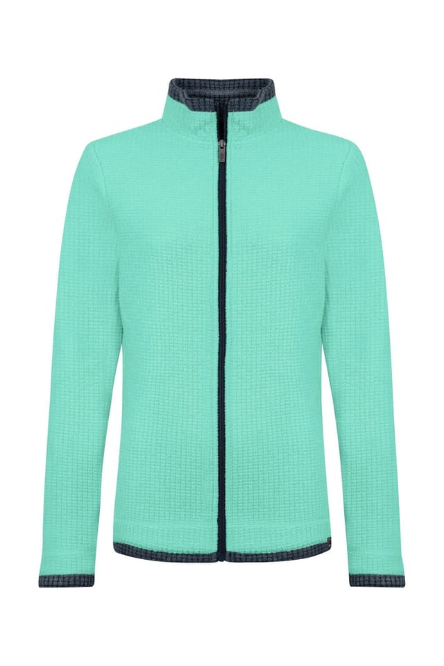 Weird Fish Weird Fish Women's Ariana Full Zip Grid Fleece in Light Green - 2