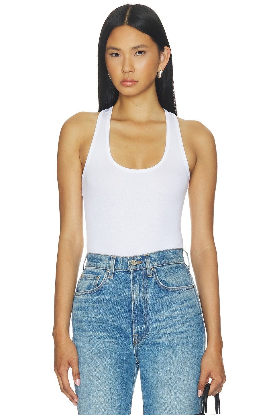 Revolve White Rib Racerback Tank