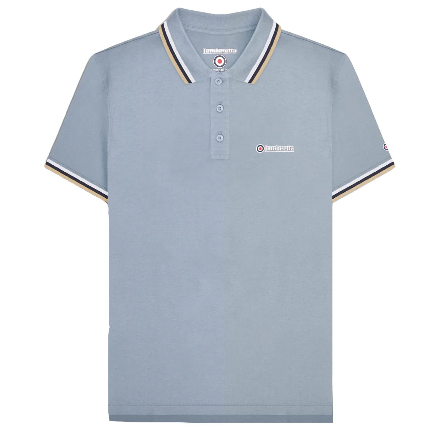 Lambretta Lambretta Men's SS25 Triple Tipped Big & Tall Polo Shirt in Dark Blue - 3