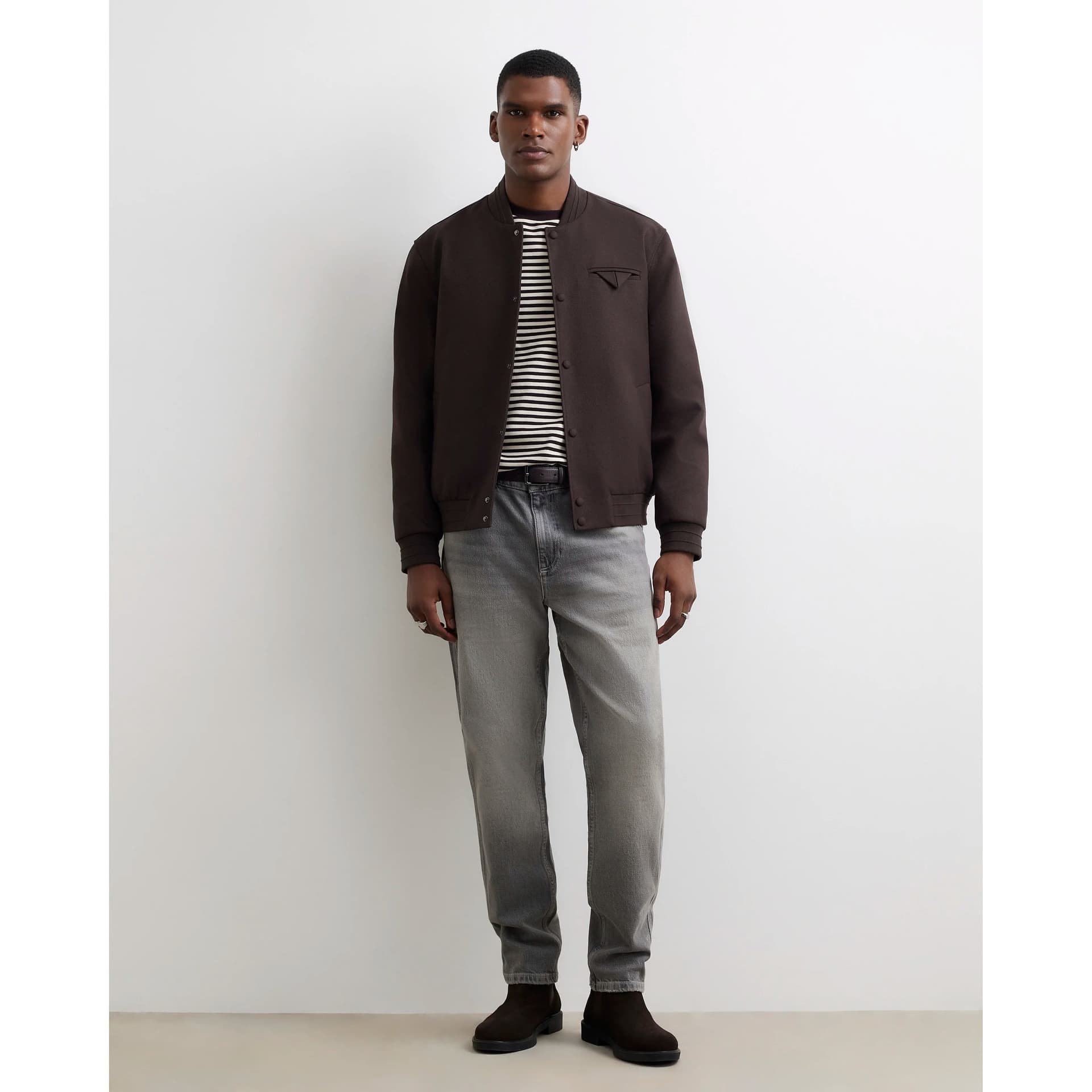 River Island Mens River Island Grey Tapered Fit Jeans
