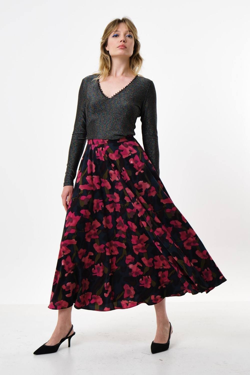 Louche Louche Women's Anza Watermark Floral Print Midaxi Skirt - 2