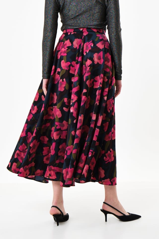 Louche Louche Women's Anza Watermark Floral Print Midaxi Skirt - 2