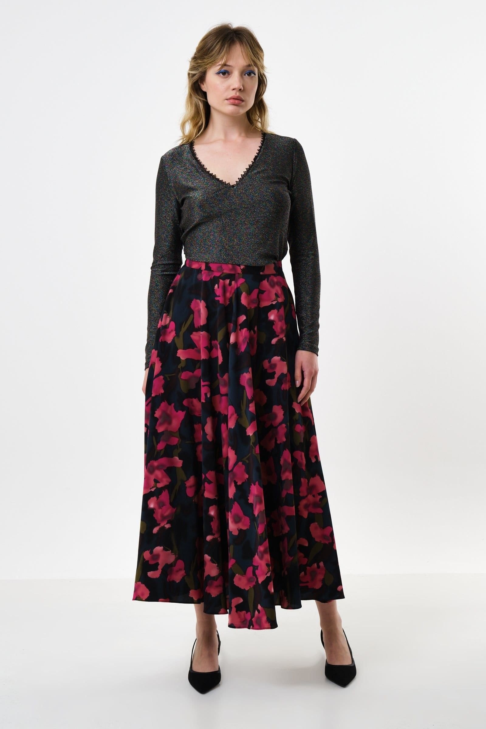 Louche Louche Women's Anza Watermark Floral Print Midaxi Skirt - 4