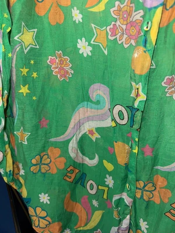 Never Fully Dressed Never Fully Dressed Green Love Oversized Shirt Size 14 NEW