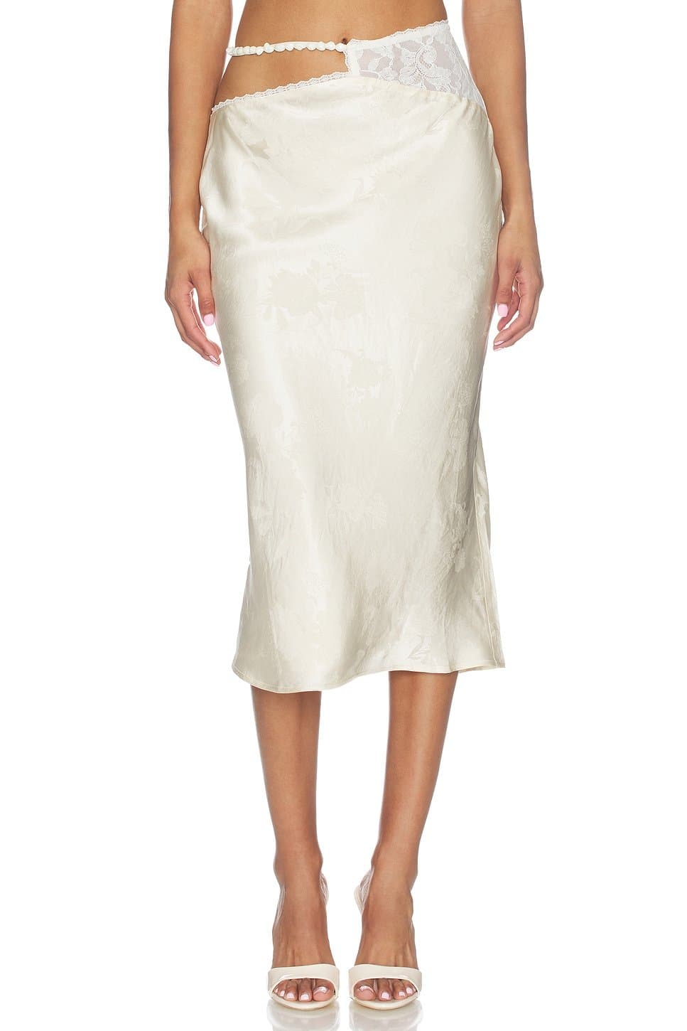 revolve Adrift Satin Midi Skirt