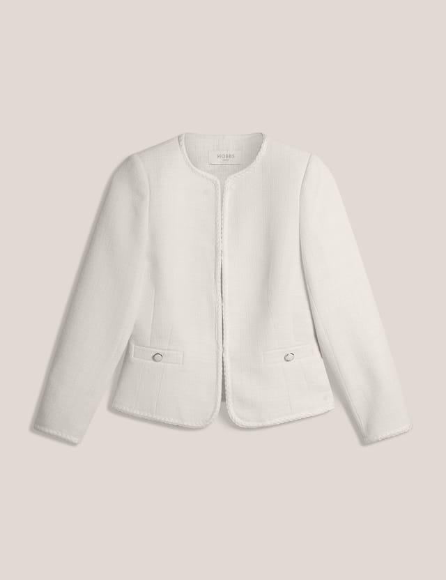 Hobbs London Hobbs London Women's Otillia Textured Jacket in Off-White - 2