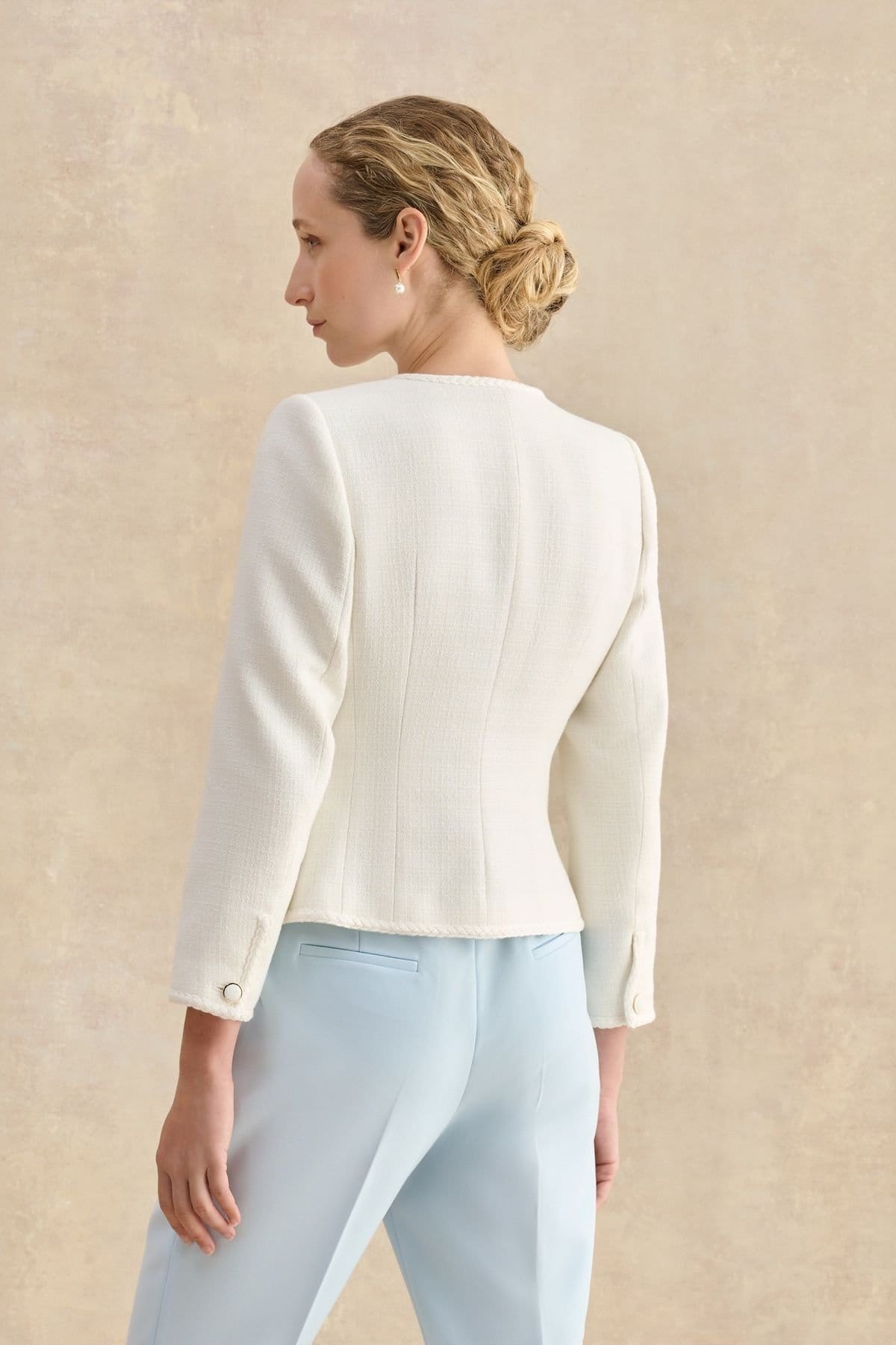 Hobbs London Hobbs London Women's Otillia Textured Jacket in Off-White - 4