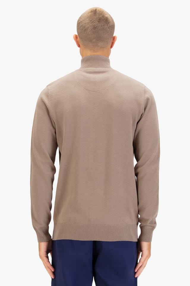 Luke 1977 Luke 1977 Men's Pretender Quarter Zip Knitted Jumper in Light Brown - 2