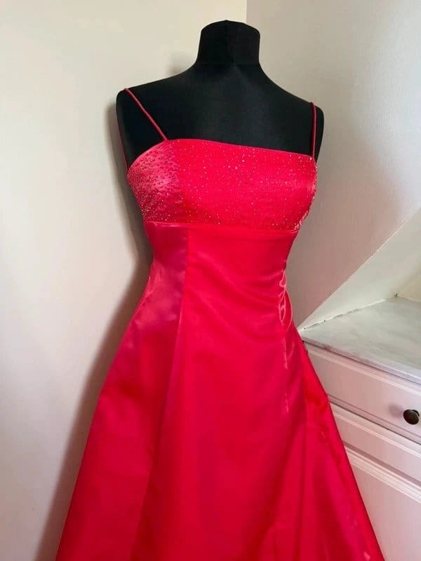 Morgan & Co. Morgan & Co Vintage y2k 90s 2000s Red Crystal Evening Prom Dress Size 8/10 - 1