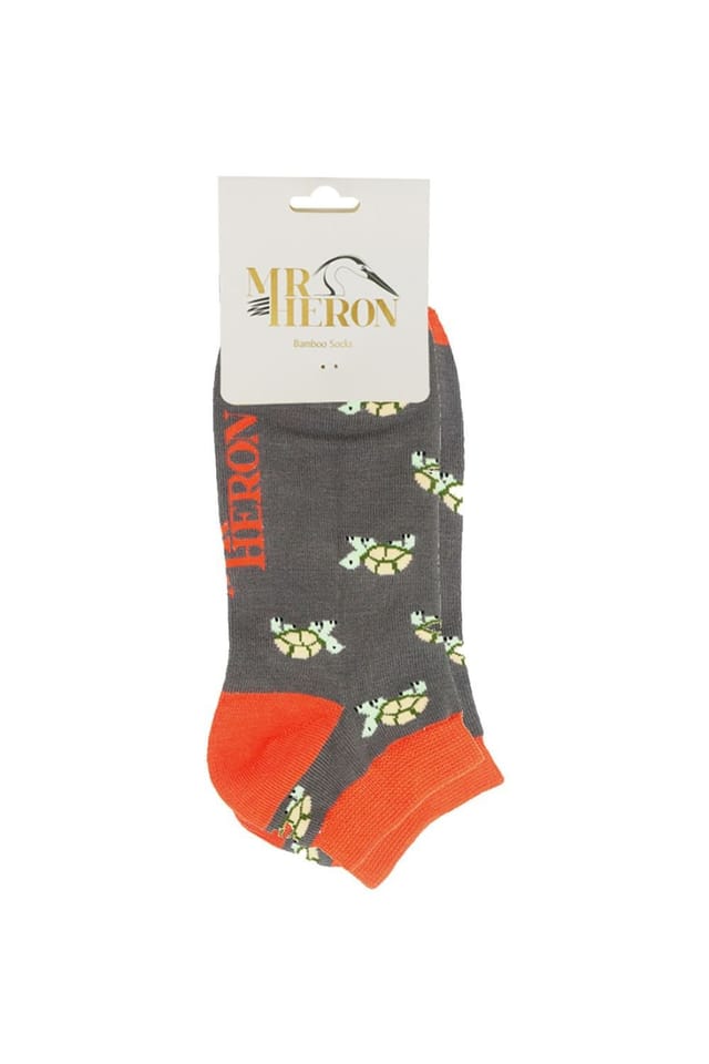 Mr Heron Mr Heron Men's 1 Pack Animal Themed Bamboo Trainer Socks in Navy - 2