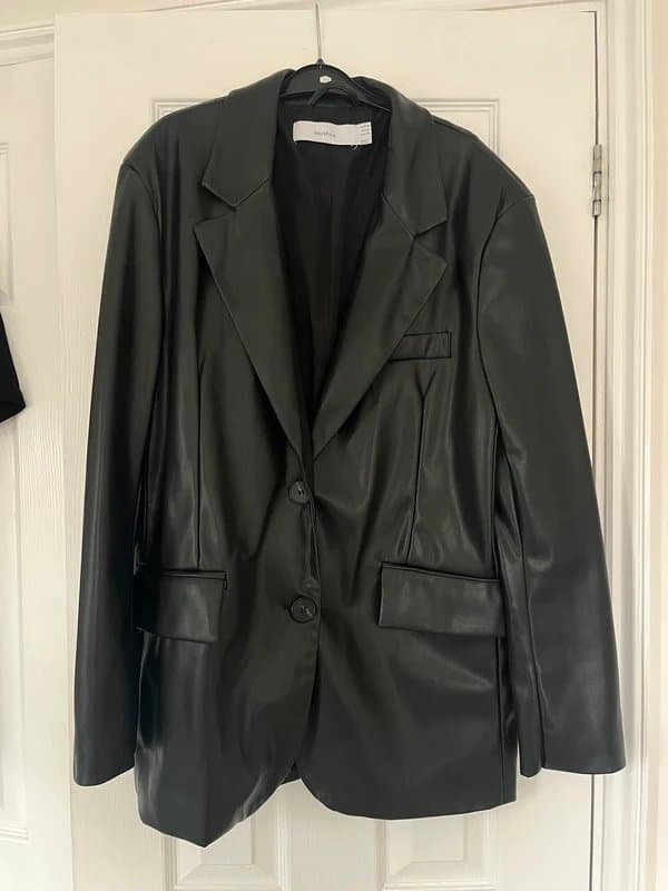 Bershka Black leather Bershka Blazer