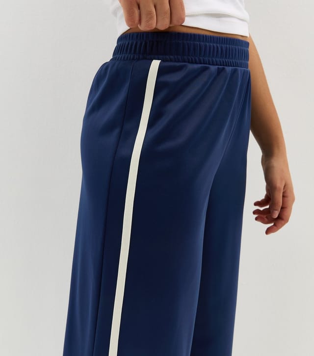 New Look Girls' Navy Contrast Trim Wide Leg Joggers New Look - 3