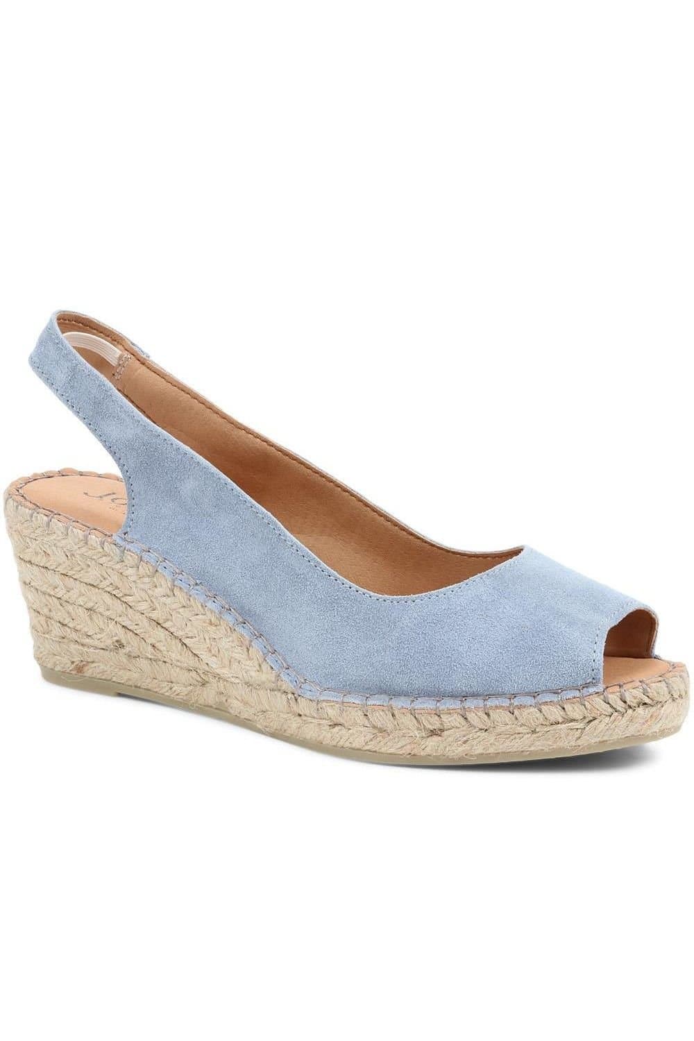 Jones Bootmaker Jones Bootmaker Blue Suede Slingback Wedges