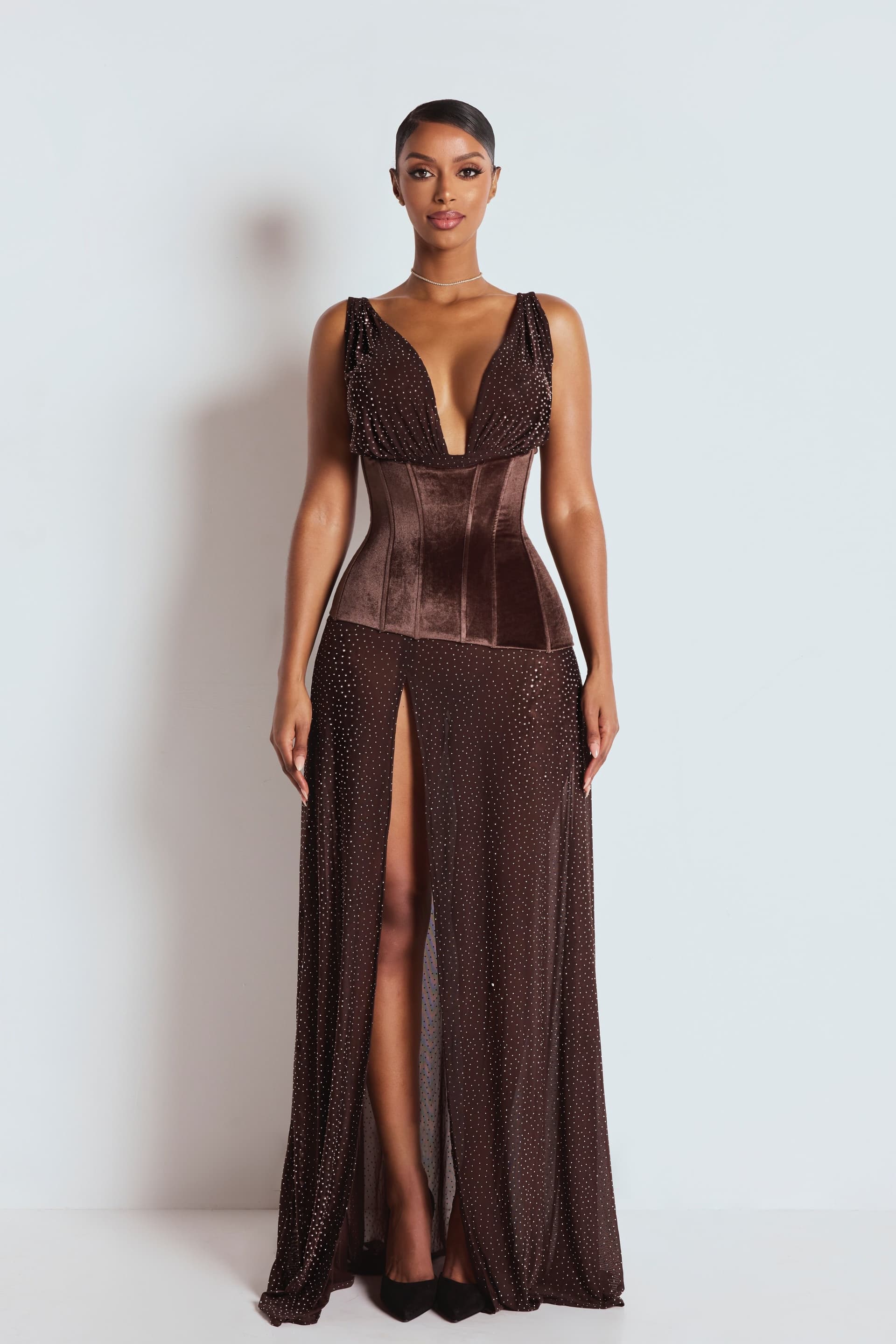 LEMONLUNAR LEMONLUNAR Women's The Madison Maxi Dress Brown