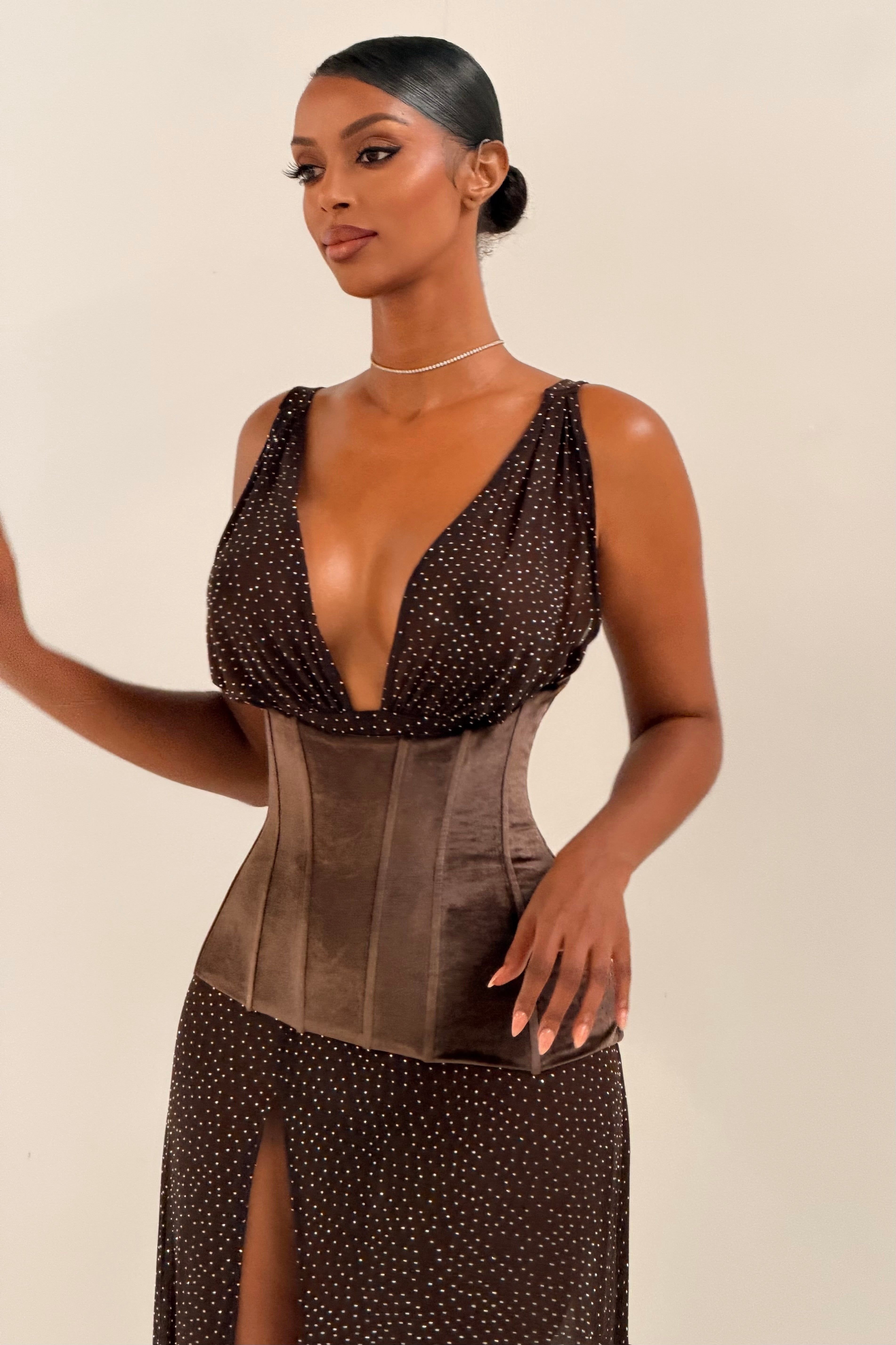 LEMONLUNAR LEMONLUNAR Women's The Madison Maxi Dress Brown - 4