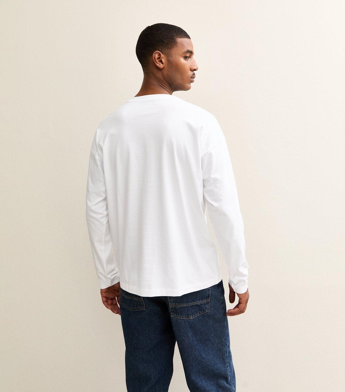 New Look Men's White Oversized Long Sleeve Top New Look - 4