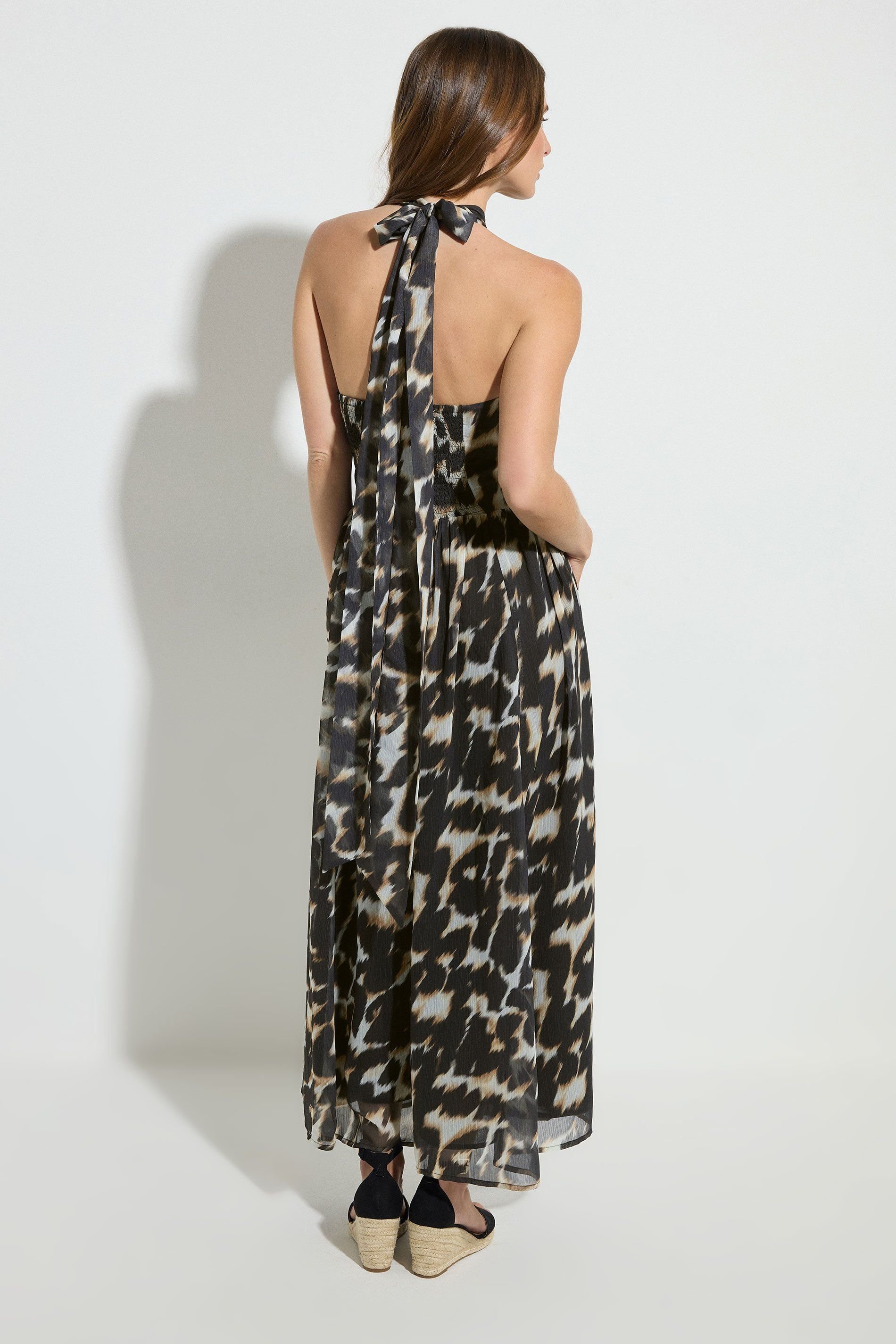 Star By Julien Macdonald Star by Julien Macdonald Women's Leopard Print Halter Neck Maxi Dress in Black - 4