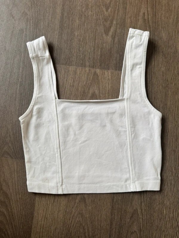 ASOS ASOS design white corset style crop top size 8/small - 1