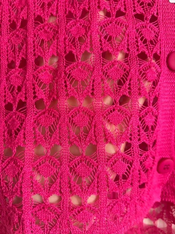 ASOS Design ASOS crochet hot pink cropped shirt