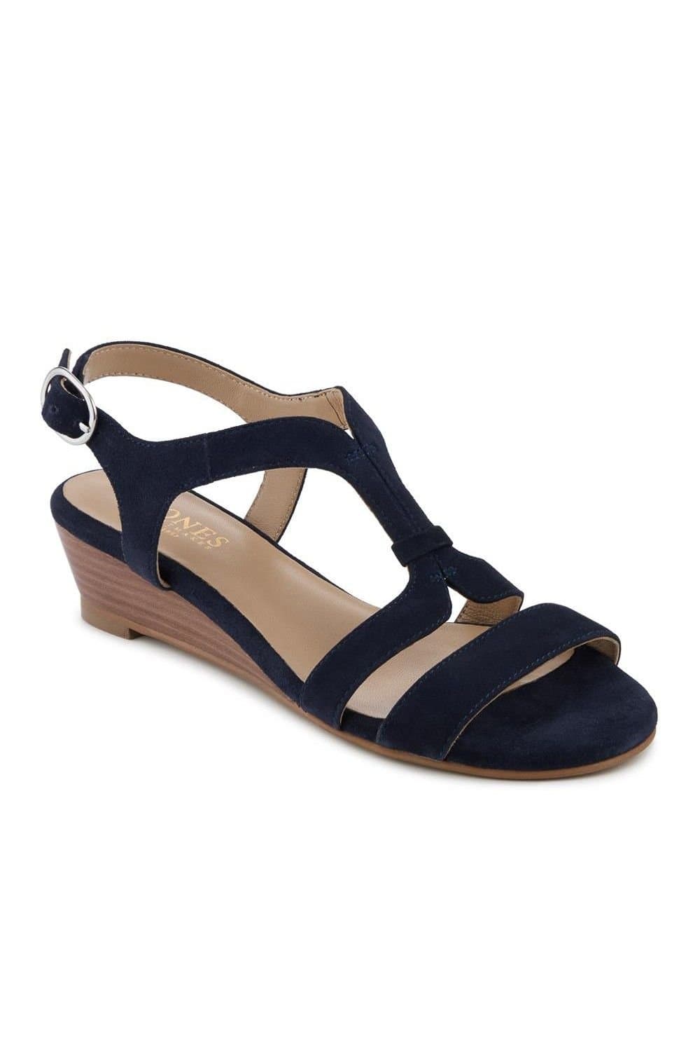 Jones Bootmaker Jones Bootmaker Women's Gravina Leather Slingback Sandals in Navy