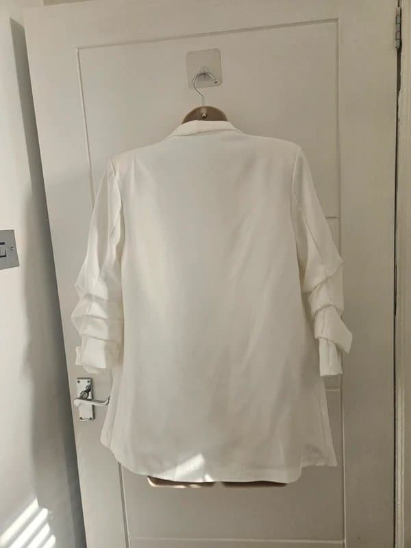 Elsa Womens white blazer new medium spring summer dressy smart casual outerwear
