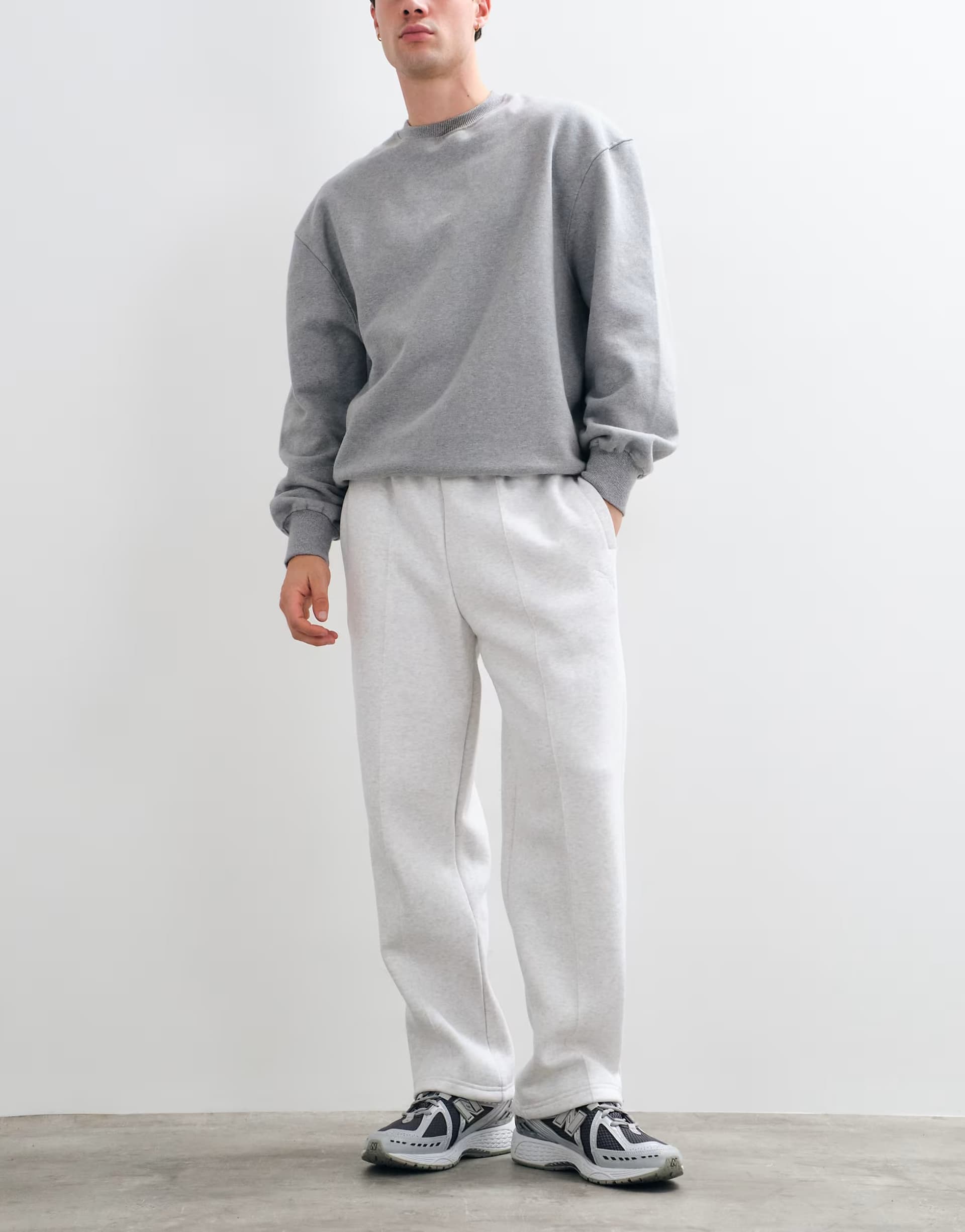 ASOS Puma Essentials heavy fleece relaxed sweatpants in white