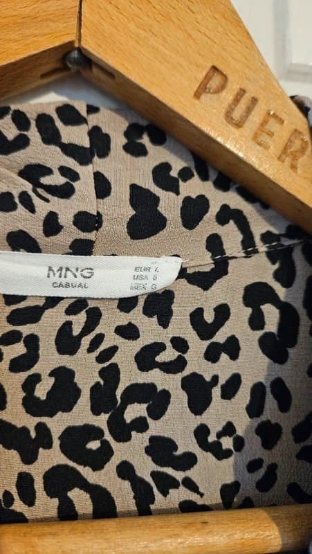 Mango Mango Leopard Print Wrap Midi Dress