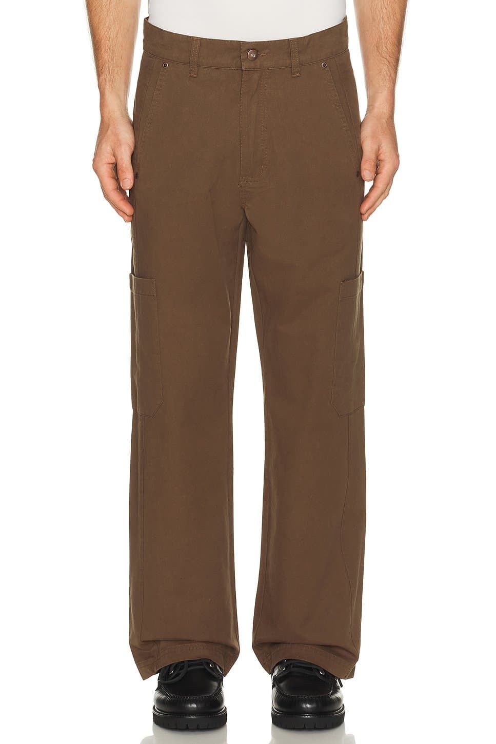 revolve Revolve Brown Cotton Work Pants for Men