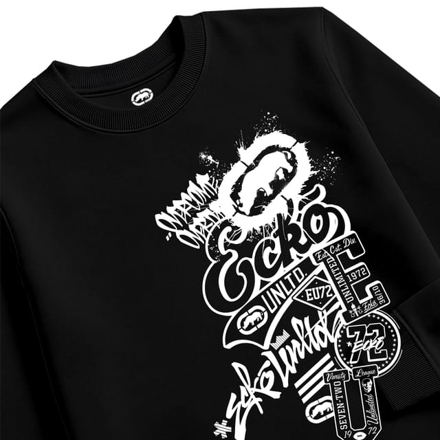 Ecko Untld. Ecko Untld. Men's Logo'd Up Sweatshirt in Black - 3