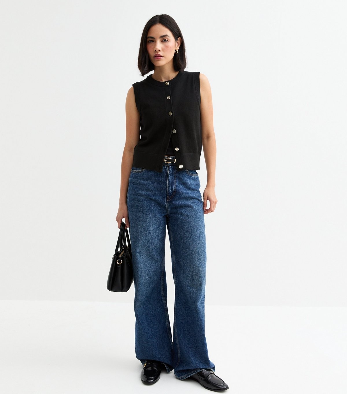 New Look Women's Black Crew Neck Waistcoat New Look - 3