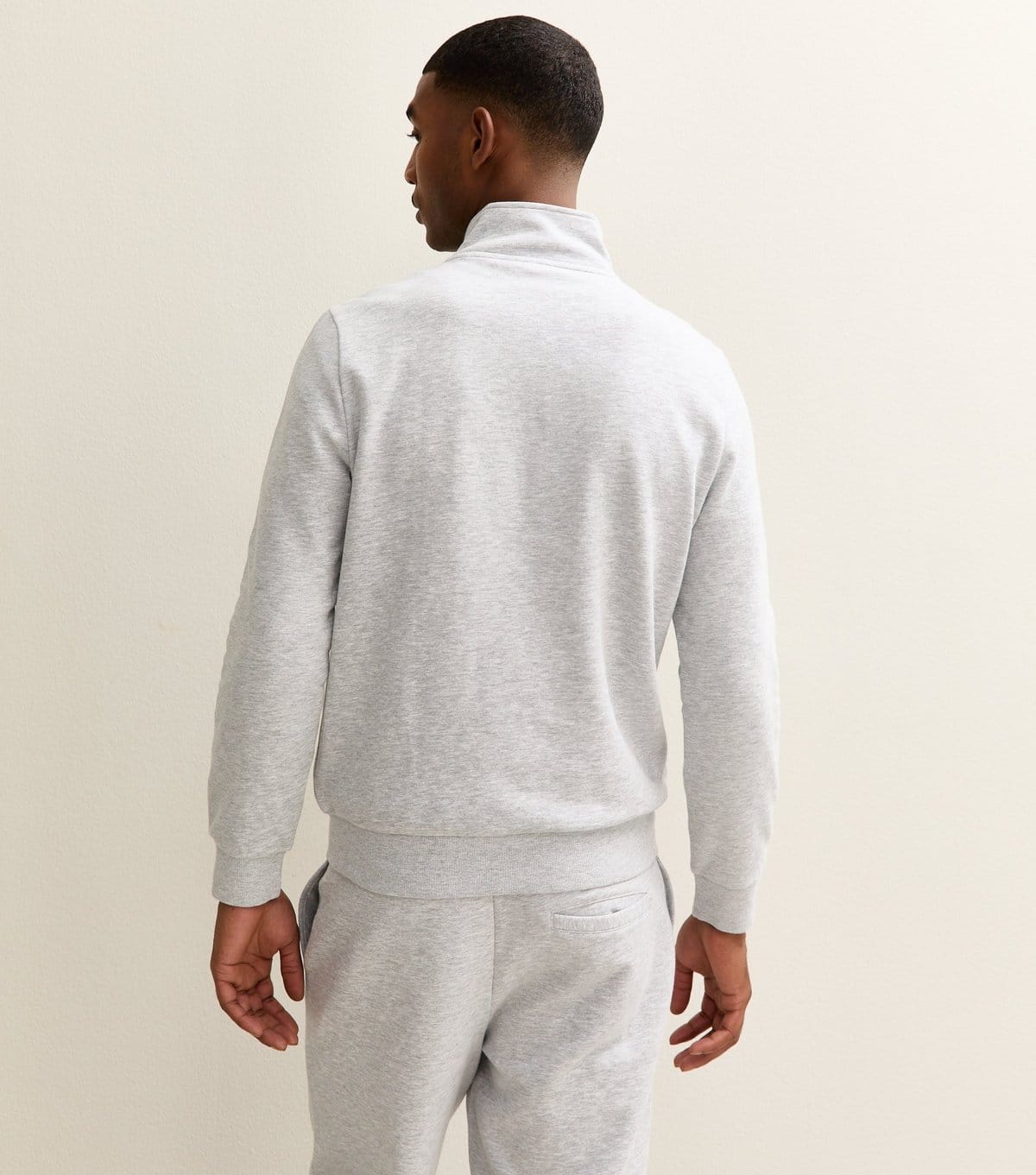 New Look Men's Grey Regular Quarter Zip Sweatshirt New Look - 4