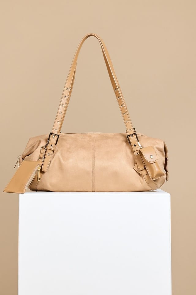 Little Mistress Little Mistress Women's Camel Faux Suede Shoulder Bag in Brown - 3