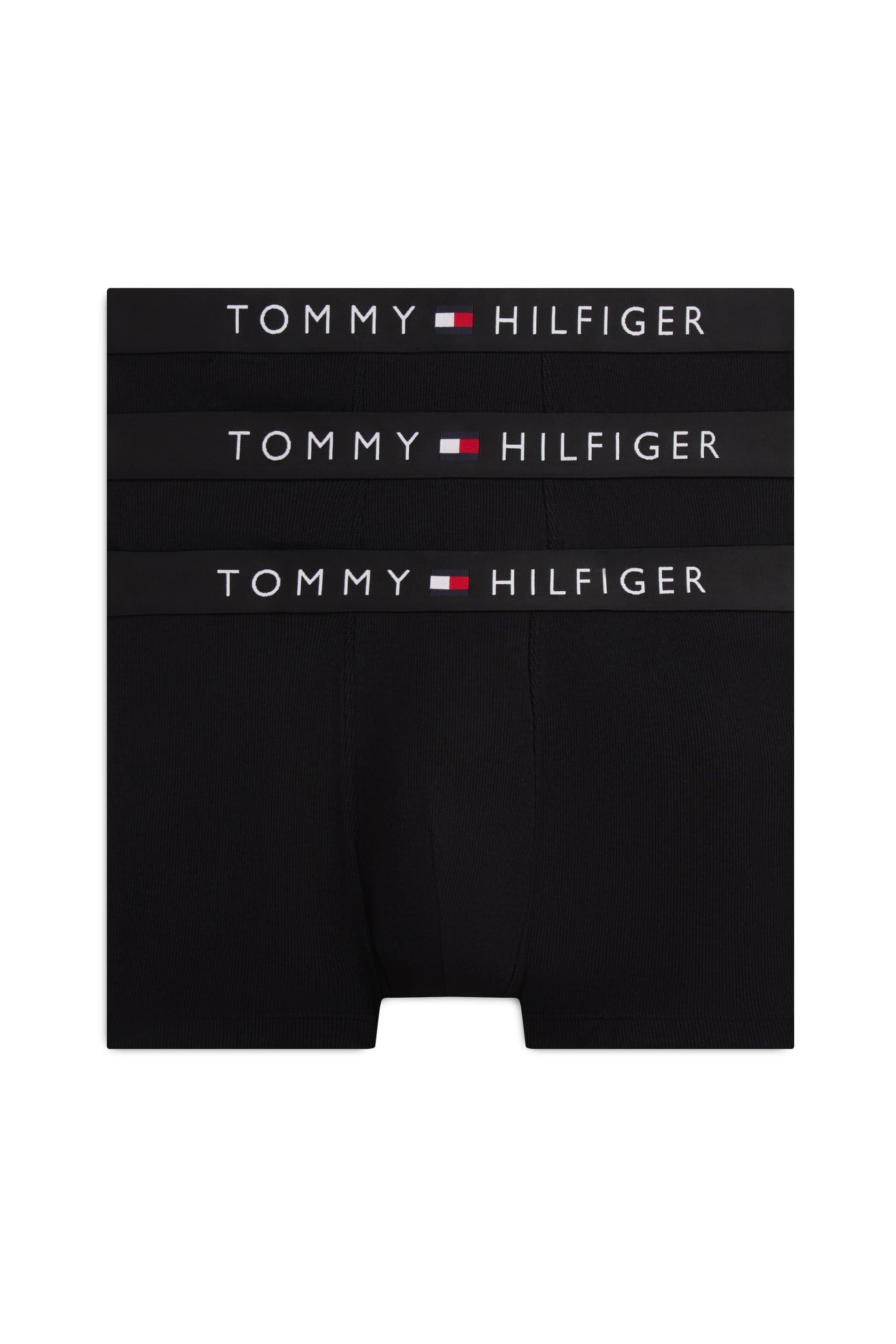 Tommy Hilfiger Tommy Hilfiger Men's 3 Pack Ribbed Trunks - Black