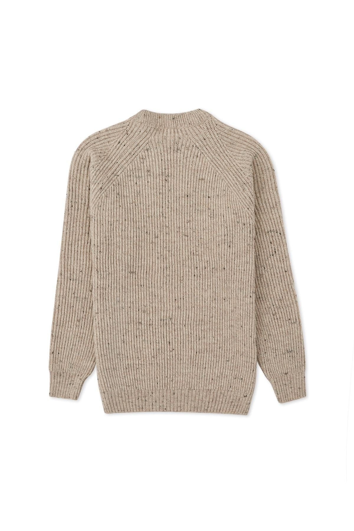 Celtic & Co Celtic & Co Men's British Ribbed Fishermans Sweater in Fawn - 4