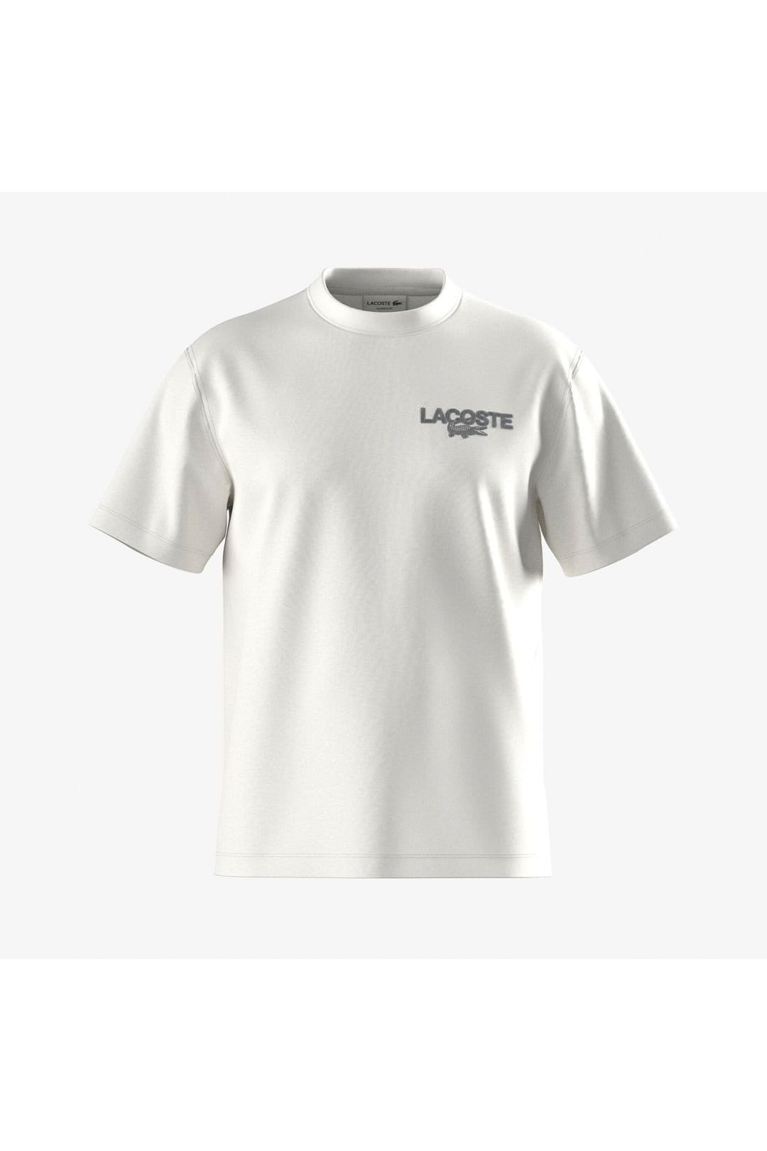 Lacoste Men's Back Print Graphic T-Shirt Flour in White