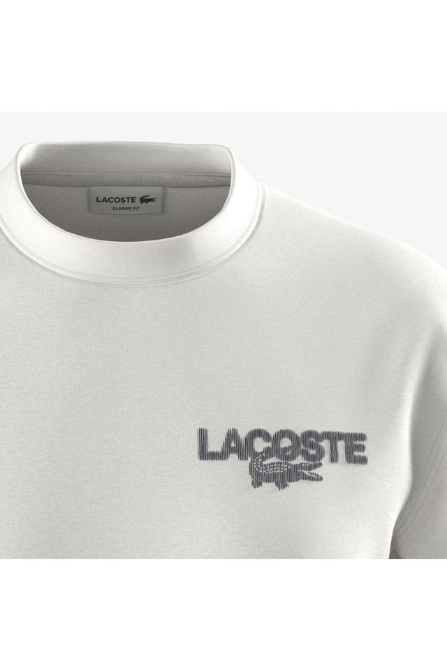 Lacoste Lacoste Men's Back Print Graphic T-Shirt Flour in White - 2