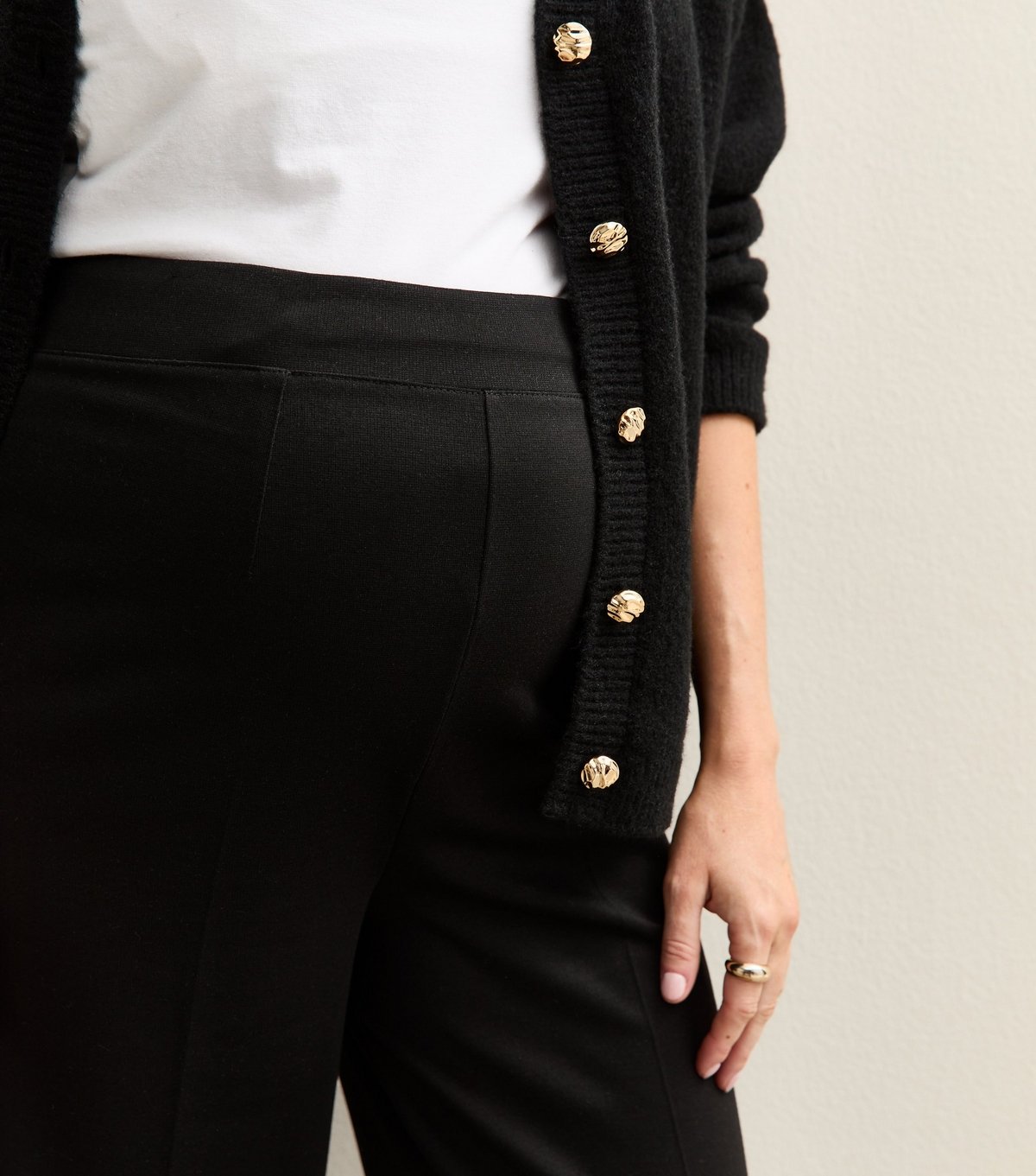 New Look Women's Maternity Black Jersey Wide Leg Trousers New Look - 2