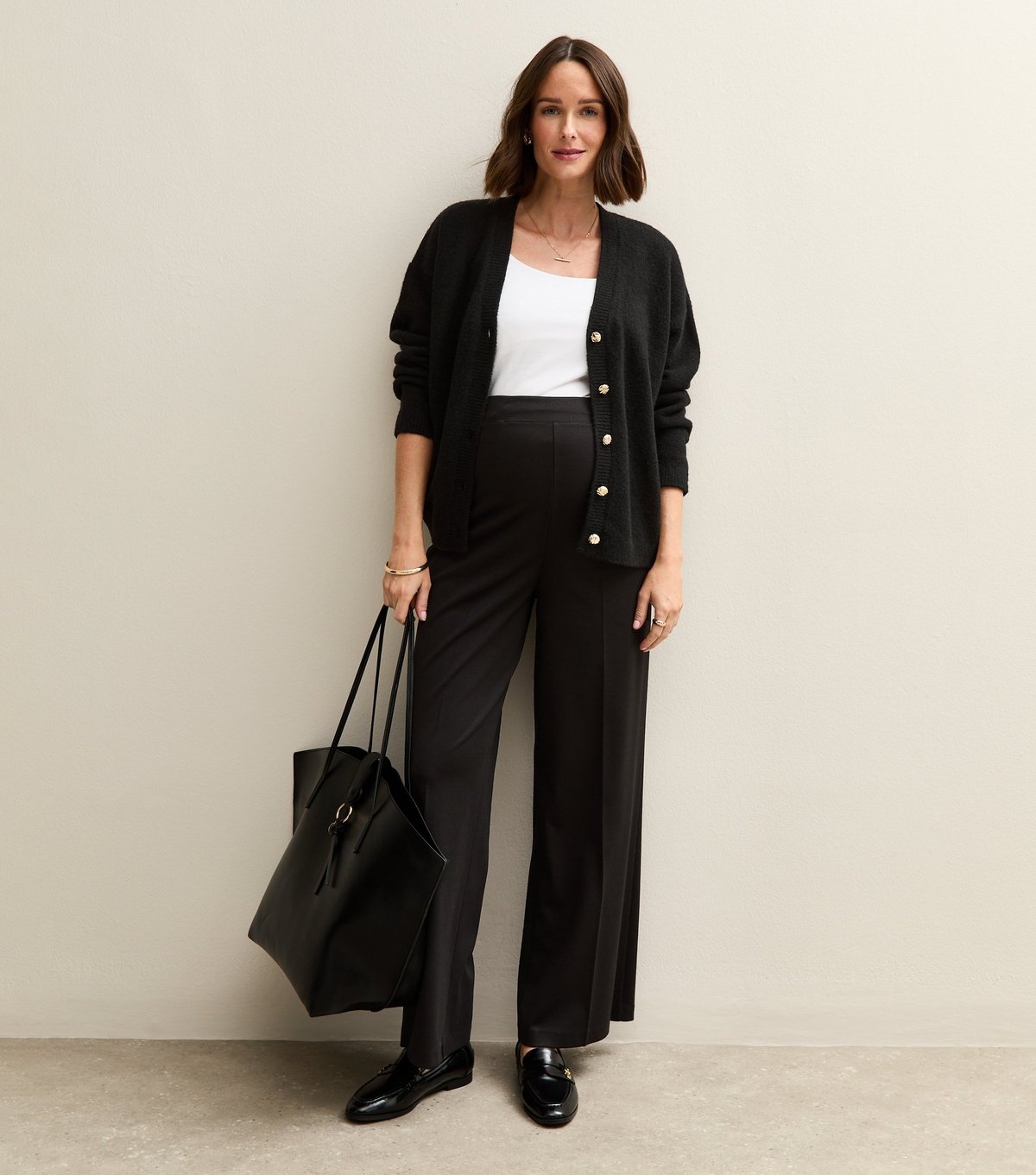 New Look Women's Maternity Black Jersey Wide Leg Trousers New Look - 3