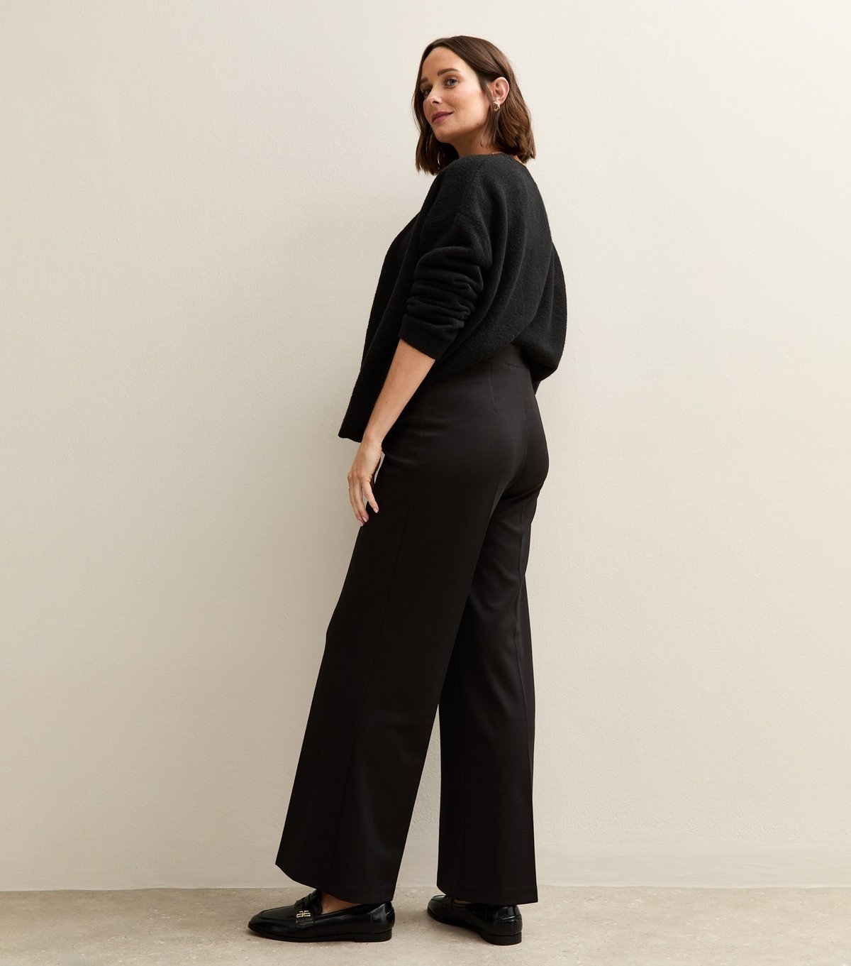 New Look Women's Maternity Black Jersey Wide Leg Trousers New Look - 4