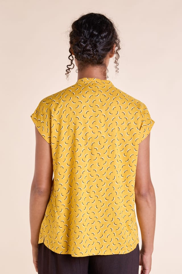 Nomads Clothing Nomads Clothing Women's Viscose Nehru Top in Mustard - 2