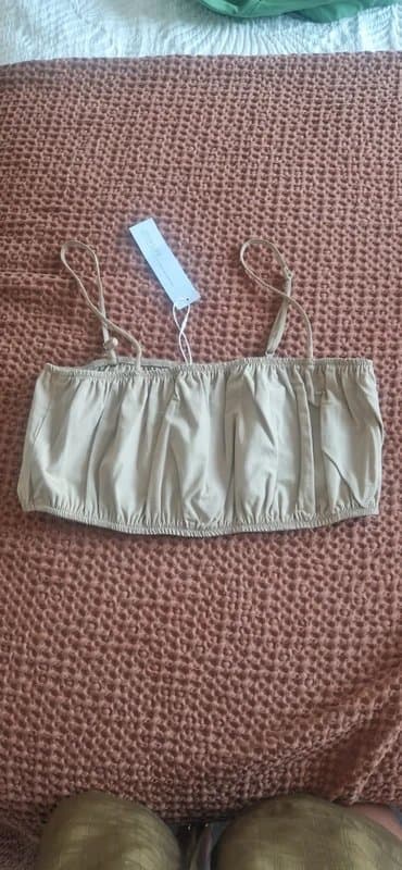 Bershka Beige Bershka crop top.
