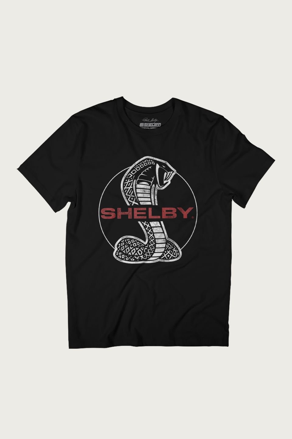 Shelby Shelby Men's Red Text Cobra Logo T-Shirt in Black - 2