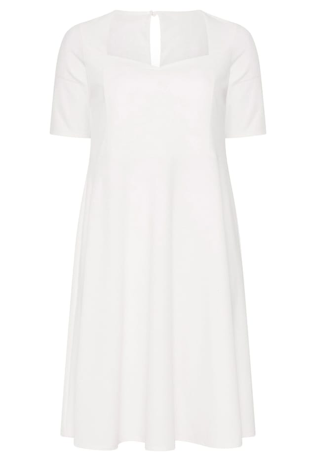 Yours Yours Women's Panel Skater Dress in White - 2