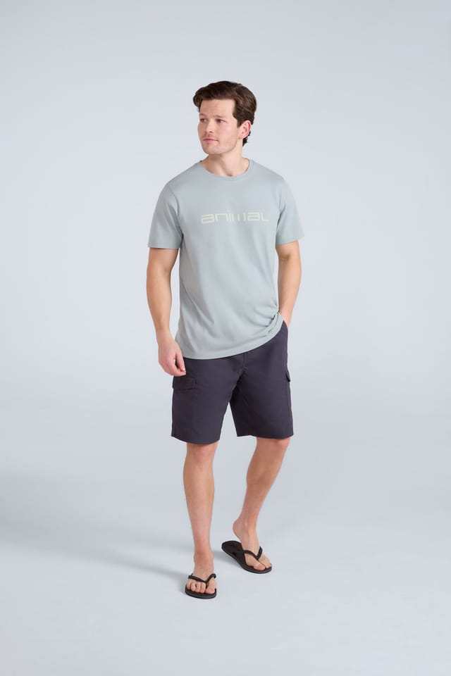 Animal Animal Men's 'Atlantis' Cotton Cargo Shorts Casual Multi Pocket Stylish Half Pants in Charcoal - 2