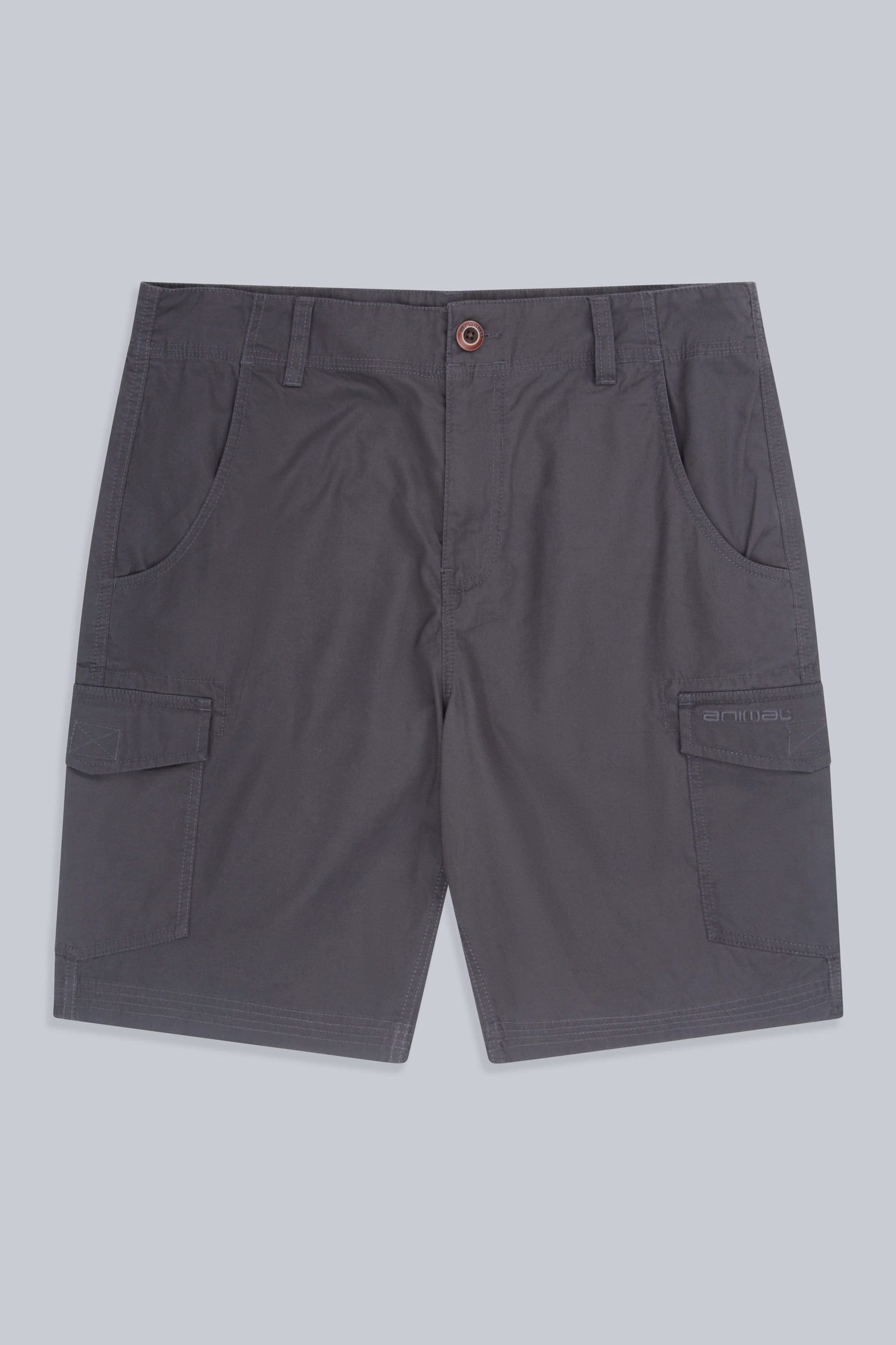 Animal Animal Men's 'Atlantis' Cotton Cargo Shorts Casual Multi Pocket Stylish Half Pants in Charcoal - 4