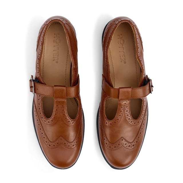 Hotter Hotter Women's 'Lumen' T-Bar Shoes in Tan - 3