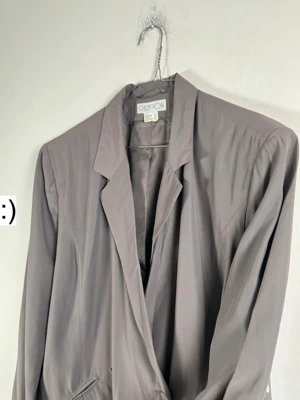 Cartoon Cartoon vintage jacket double breasted lilac grey 1980s 12 to 14